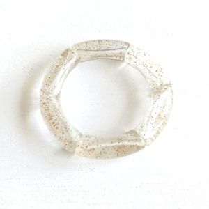 Tube Bamboo Bangle Bracelet - Gold Specks